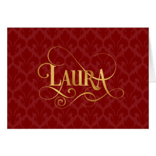 Or personnalisé Fleur-De-Lis rouge de Laura de