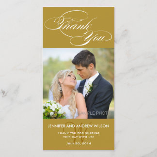 OR PREMIER SCRIPT MARIAGE MERCI CARTE PHOTO