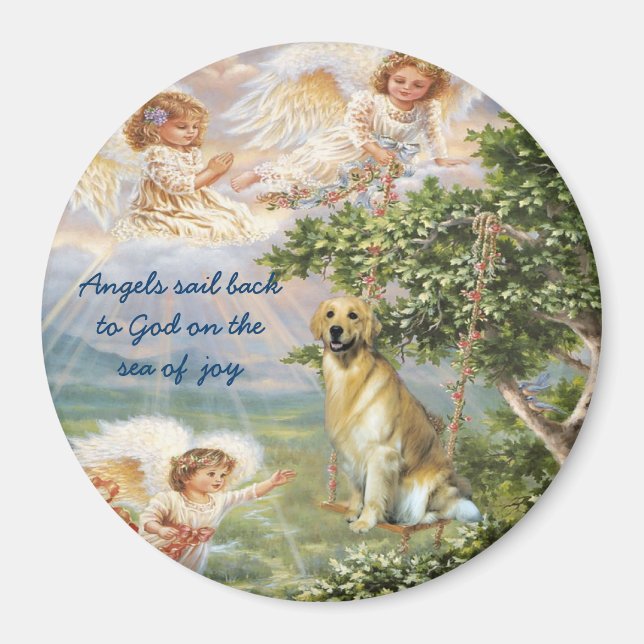 Or Retriever Angel Magnet (Devant)