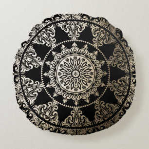 Or rond de coussins de mandala solaire