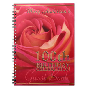 or rose 100e anniversaire Célébration Livre d'or