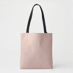 Or rose de sac de client de toile géométrique