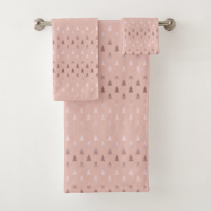 Or rose élégant et motif rose d'arbre de Noël