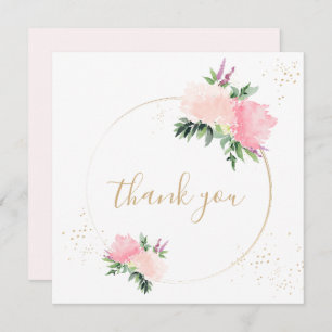 Or rose Floral Anniversaire Plat Carte de remercie