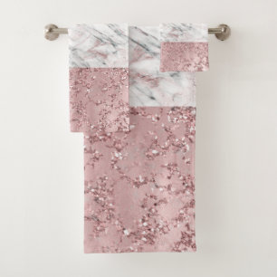 Or rose Moderne Marbre pailleté décoratif Glam