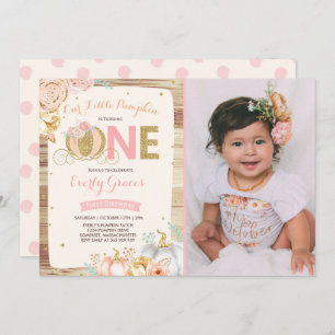 Or rose rustique de ?ère invitation d'anniversaire