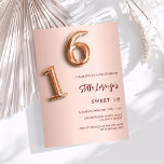 or rose Sweet 16 invitation budgétaire<br><div class="desc">Une invitation moderne, élégante et glamour pour une soirée Sweet 16, 16e anniversaire de fille. Un arrière - plan rose à gradient or. Le nom est écrit avec un rose moderne de couleur or foncé à la main écriture style. Personnalisez et ajoutez les détails de votre fête. Le numéro 16...</div>