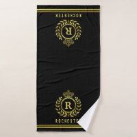 Or royal de noir de guirlande de laurier de