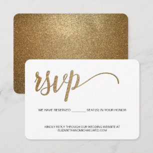 Or RSVP doré sans envoi par la poste Mariage Place