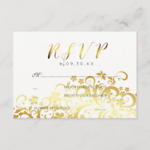 Or RSVP l'épousant moderne floral Flourishing