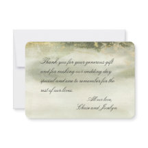 Or & Sage Aquarelle Vague Calligraphie Merci