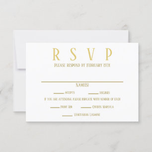 Or simple - RSVP/Dîner Choix Invitation