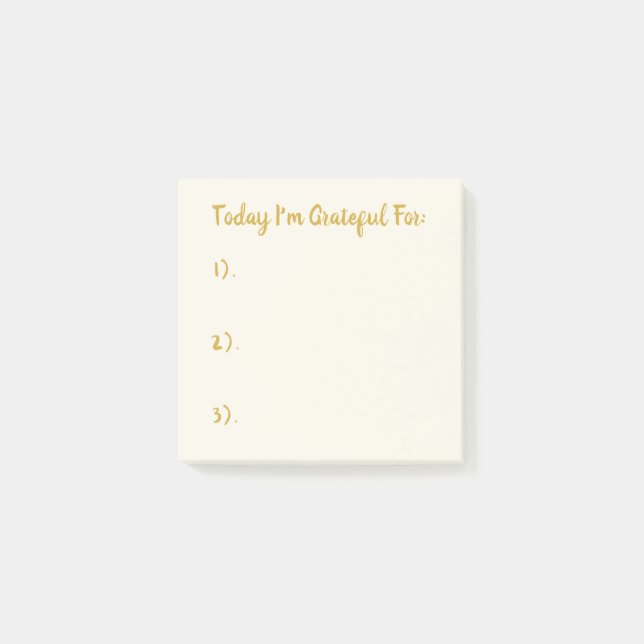 Or simple sur le beige clair Gratitude Post-it Not (Devant)
