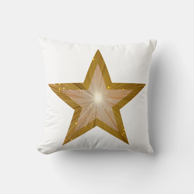 "Or" Star blanc lancer oreiller carré or retour (Recto)