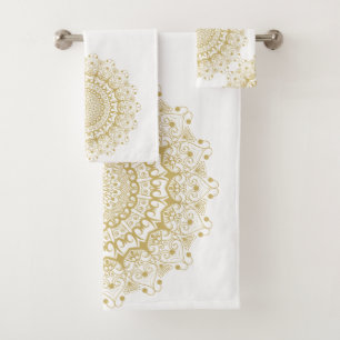 Or sur le motif mandarin blanc orné