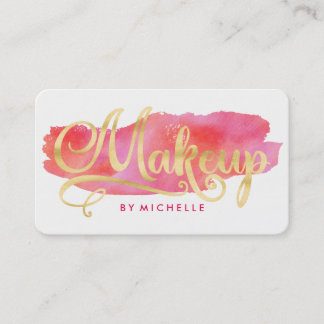 Or sur les cartes roses de maquilleur de clapotis
