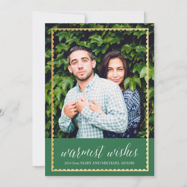 Or Trim Chaleureux Voeux Vert (Devant)