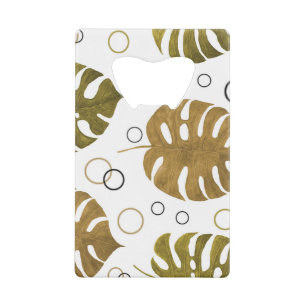 Or tropical : aquarelle de feuille de monstère