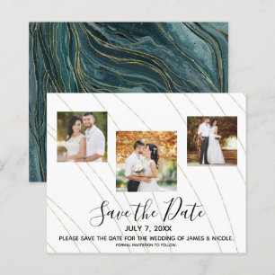 Or Turquoise Photo Mariage Enregistrer la Date