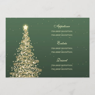 Or vert de Noël de menu élégant de mariage