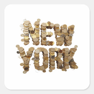 Or vif NEW YORK Autocollant Art