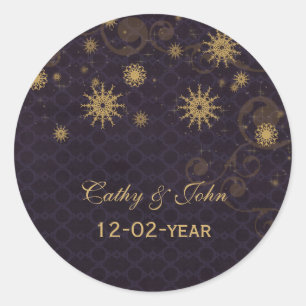 or violet Snowflakes mariage favoritisme stickers
