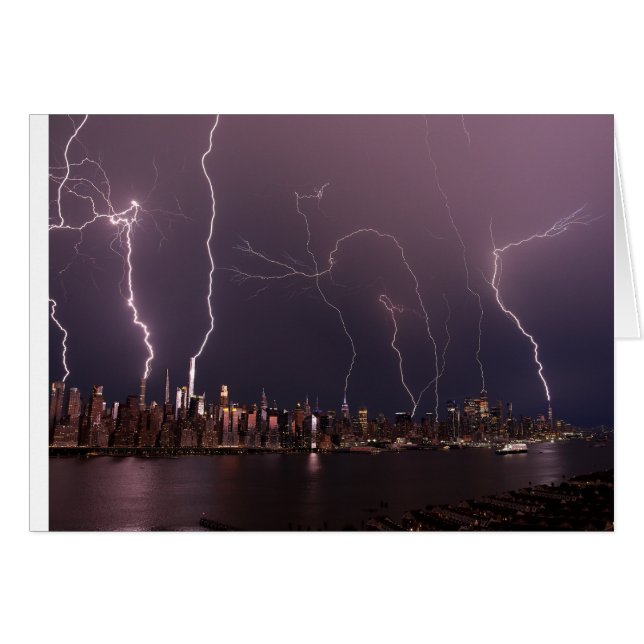 Orage avec éclairs au-dessus de Manhattan, NYC (Devant horizontal)