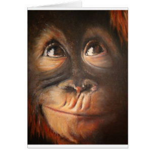 Orang-outan de sourire de peinture à l'huile de