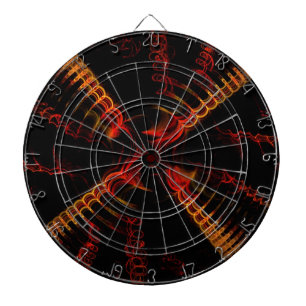 Orang rouge noir Abstrait spirale Cible de flechet