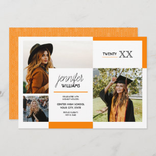 Orange 3 Faire-part de graduation photo