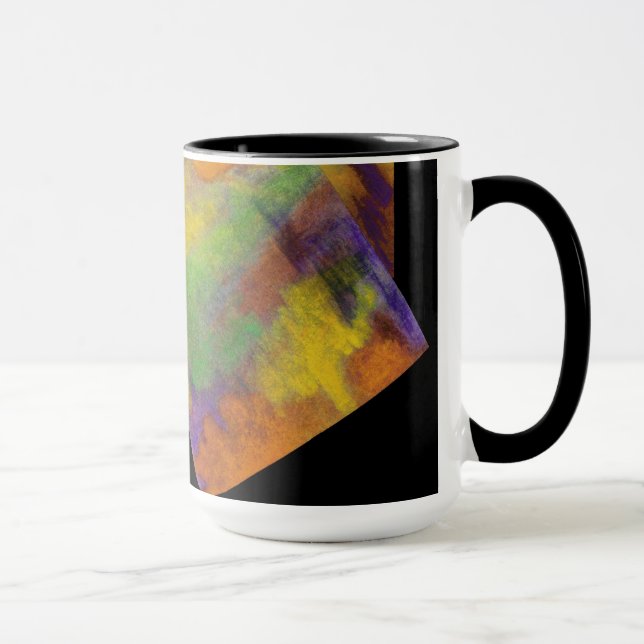 Orange Abstract Design Monogramme Mug (Droite)