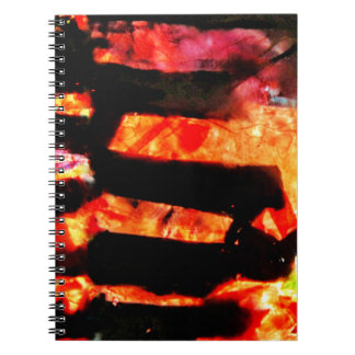 Orange abstrait, Carnet photo spirale, Bandes rose