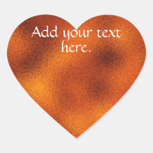 Orange Ajoutez votre propre Sticker Coeur Texte