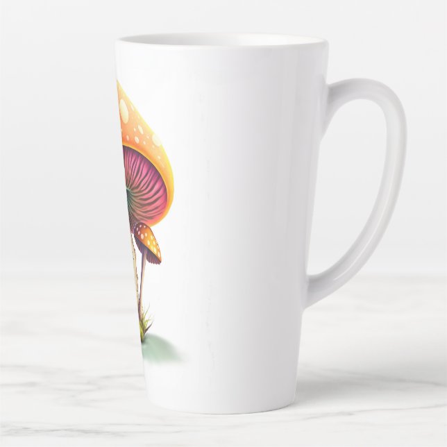 Orange Amanita Muscaria Latte Mug (Droite)