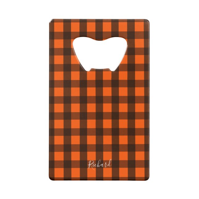 Orange and Black Checker Bottle Opener (Devant)
