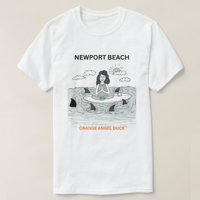 ORANGE ANGEL DUCK NEWPORT BEACH CHAPTER T-SHIRT (Design devant)