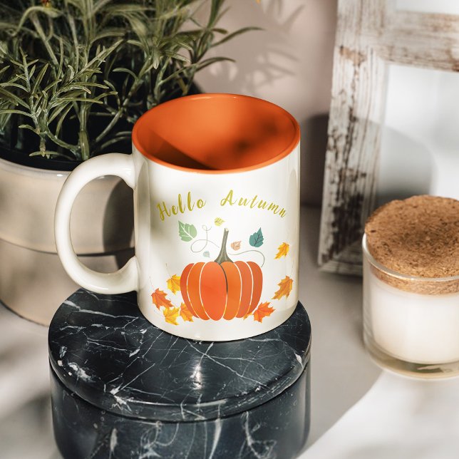 Orange automne pumpkini Café Mug (Créateur téléchargé)