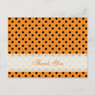 Orange avec Black Polka Dot Merci Cartes