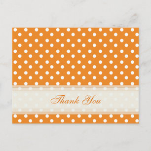 Orange Avec Blanc Polka Dot Merci Cartes