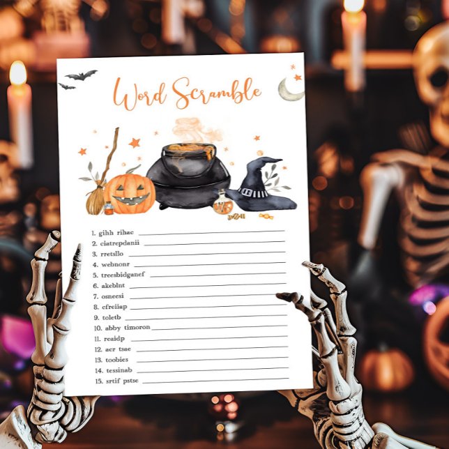 Orange Baby est en train de brasser Word Scramble  (Baby is Brewing Baby Shower Word Scramble Game)