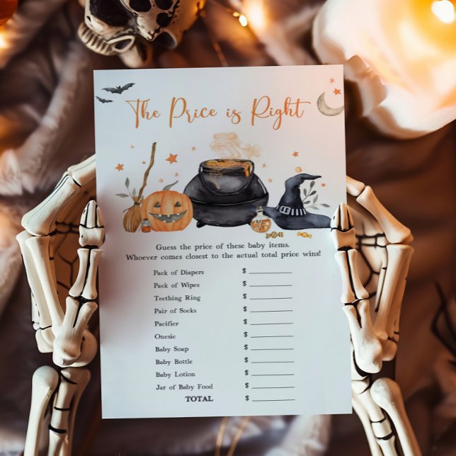 Orange Baby prépare le jeu The Price is Right (Baby is Brewing Baby Shower The Price is Right Game)