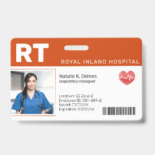 Orange   Badge d'identification photo pour employé