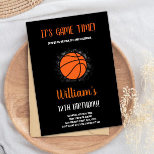 Orange Basketball Invitations d'anniversaire
