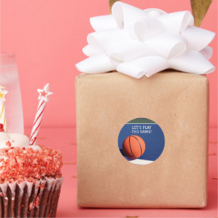 Orange basketball sport classique rond autocollant