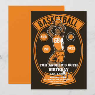 Orange Black Basketball fête d'anniversaire