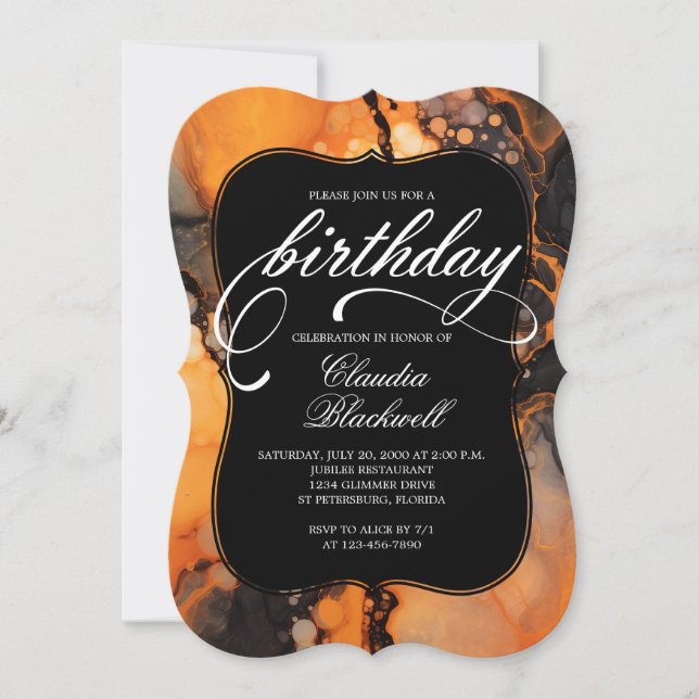 Orange Black Halloween Invitation Anniversaire (Devant)