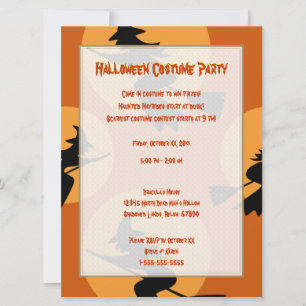 Orange Black sorcières Halloween Invitation