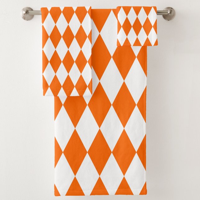 Orange blanc Arlequin Diamants Checkers Design (Créateur téléchargé)