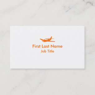 Orange blanc simple avion sur mesure cartes de vis