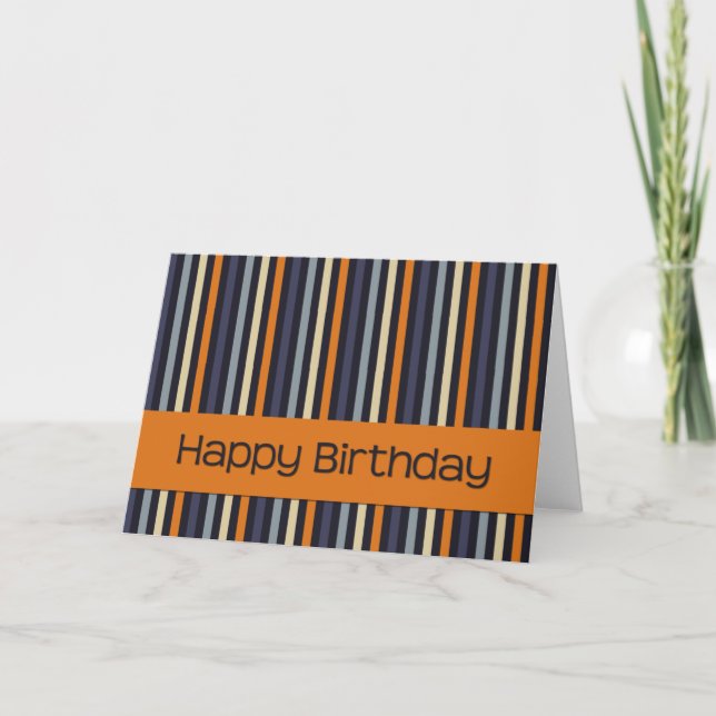 Orange & Bleu ・ Carte Anniversaire (Devant)